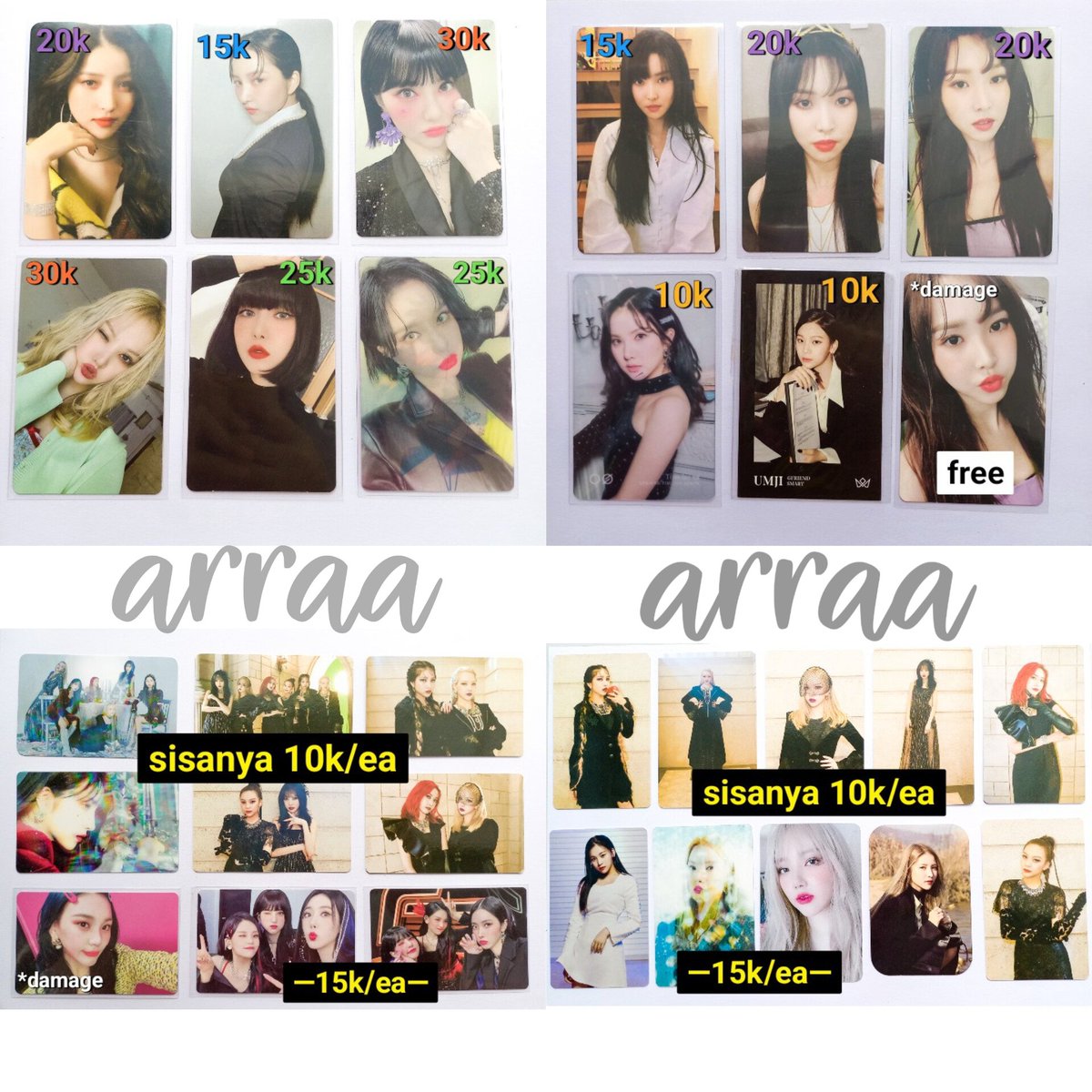 toramhanie's tweet photo. [likes &amp; rts are appreciated]

wts — want to sell ready ina
⤷ aab photocard gfriend viviz
• details pc bisa liat di thread

✅ price incl pack + adm
✅ co 🍊 bisa keep event
💸 min. take 20k
📍dom medan

t. lfb rd pc gf vvz sowon yerin eunha yuju sinb umji yewon eunbi https://t.co/OHuEsHOeKA