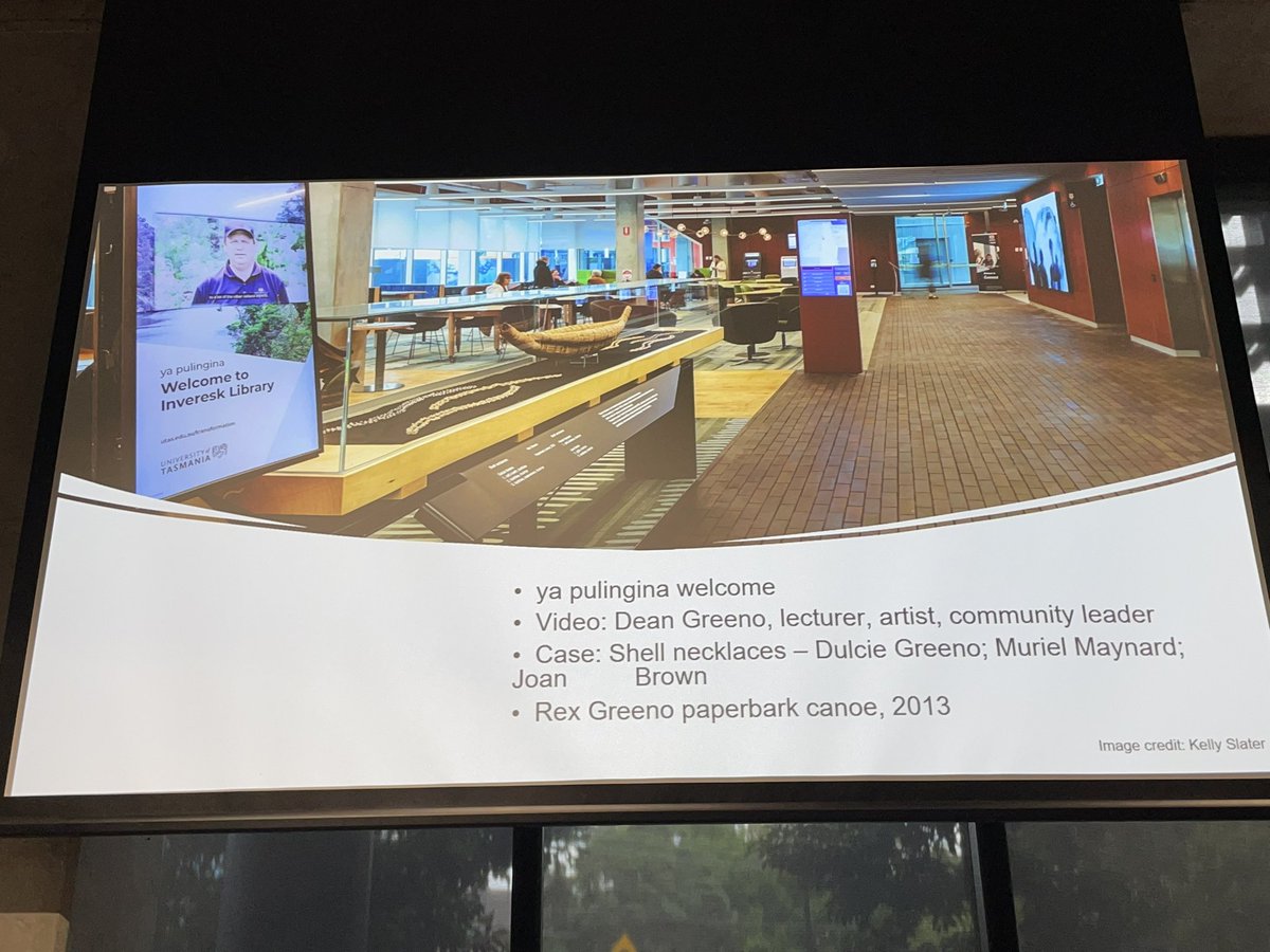 ifla_lbes's tweet image. Welcoming space with looped video featuring 8 aboriginal voices #iflabuild2023
