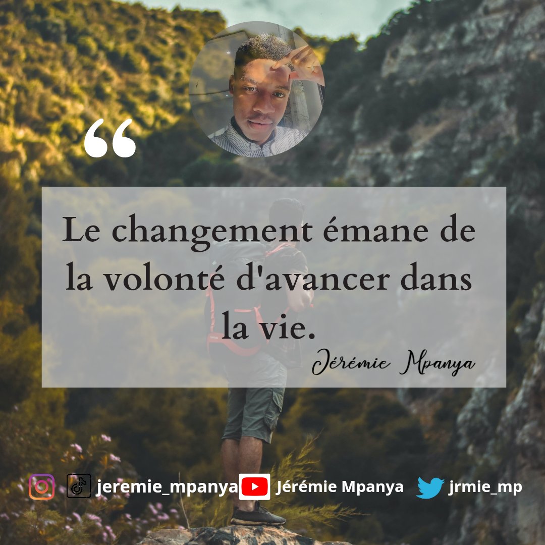 jrmie_mp's tweet photo. « Le changement émane de la volonté d'avancer dans la vie. »
°°°
« Change comes from a desire to advance in life. »

𝑱𝒆́𝒓𝒆́𝒎𝒊𝒆 𝑴𝒑𝒂𝒏𝒚𝒂📍 https://t.co/9w1DNFlJqN