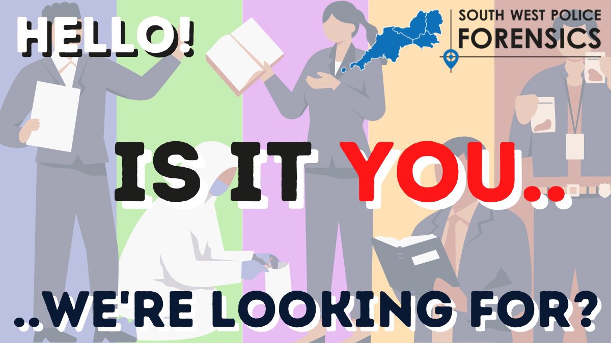 🗣️📣 FORENSIC JOBS 📣🗣️

In this thread you'll see some of our current #Forensic vacancies. 

If you're waiting for a sign to change roles, here it is. 

Come join us, help us keep people safe and achieve justice for victims of crime.