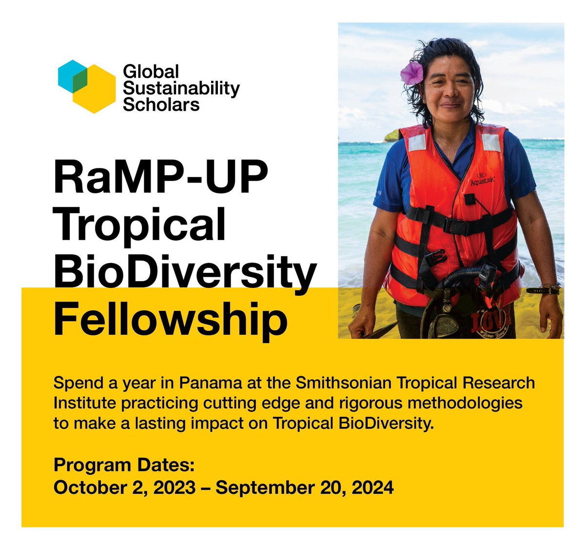 Great opportunity for undergraduates. Fellowship applications opened until April 2. One year paid research experience with Smithsonian Scientists and a cohort of peers in the Tropics.   gsscholar.org/rampup-fellows…