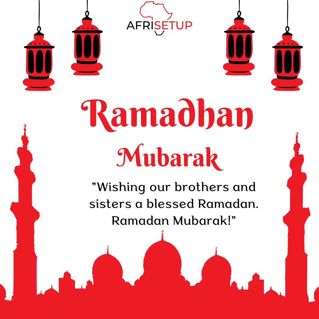 afrisetup's tweet photo. Wishing our brothers and sisters a blessed Ramadan. Ramadan Mubarak!💪

#RamadanMubarak #BlessedRamadan #FastingMonth #Ramadan2023 #MuslimsFast #EidAlFitr #IslamicFasting #SpiritualMonth #Afrisetup #Friday https://t.co/RH8qksGJSu