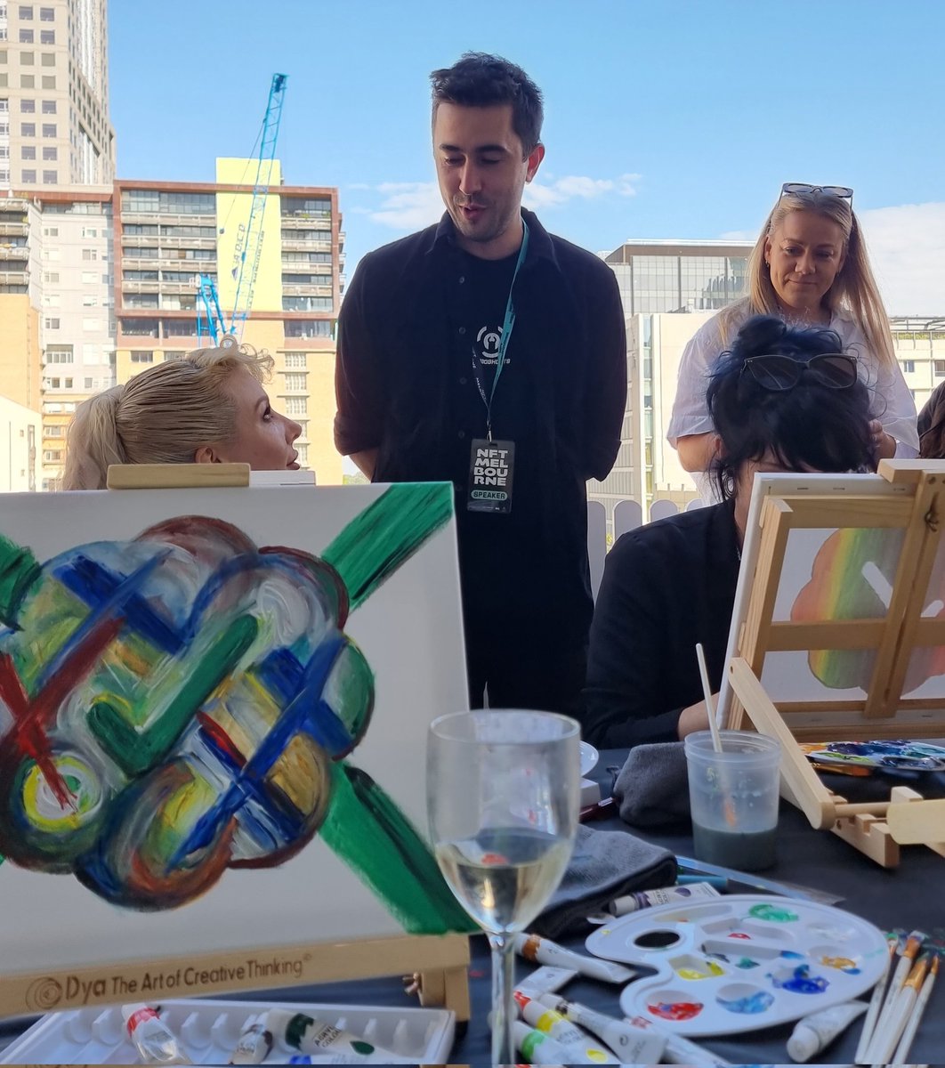 #paintandsip Awesome workshop, wine and chats. I got alot out of it 🤩👩‍🎨 Cheers 
<a href="/SekureD/">Sekure D</a> <a href="/nft_melbourne/">NFT MELBOURNE 🇦🇺</a> 
#nftmelbourne #NFTCommunity