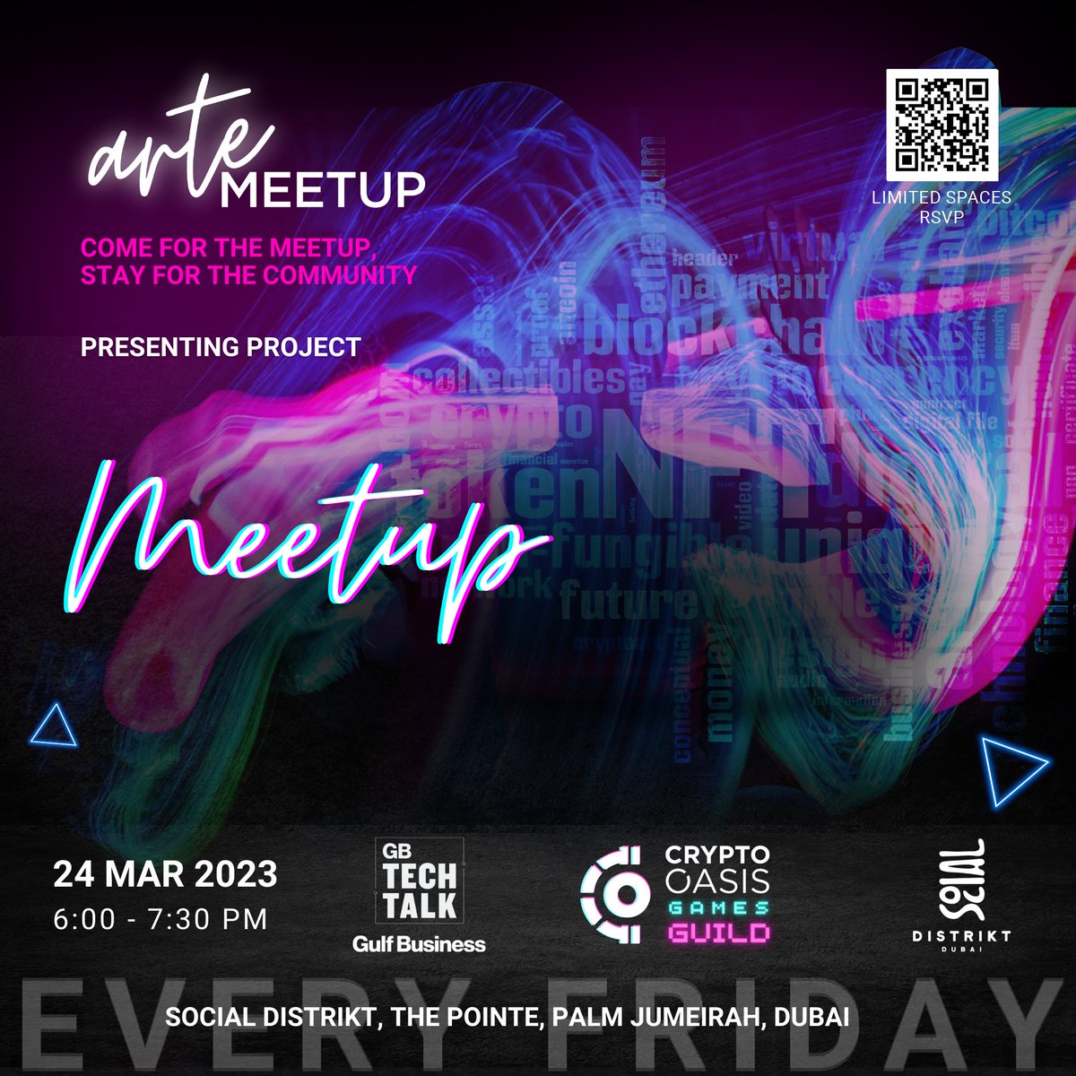 CryptoOasisUAE's tweet photo. 🌙 Ramadan Mubarak!

Looking for a fun and insightful way to spend your Friday evenings during Ramadan? Join us for our weekly #artemeetup &amp; connect with a community of #Web3 enthusiasts!

🗓️ Every Friday
⏰ 6-8PM
📍 @socialdistrikt_
👉 RSVP: https://t.co/aOqbVcuj5F https://t.co/7ChJoSfcoy