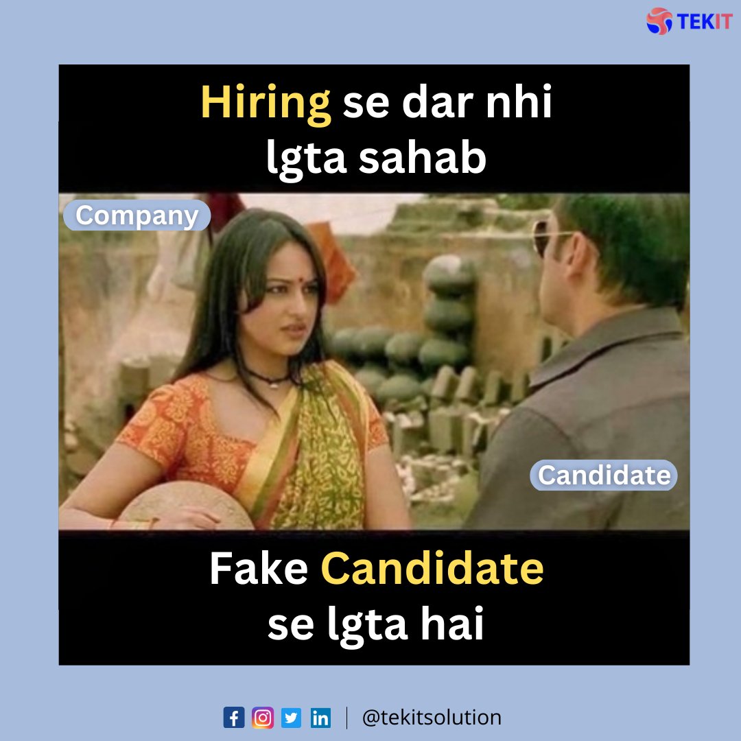 tekitsoftwares's tweet photo. #Mememorning with #TekIT ๐๐๐
#Meme #memes #Trending #trendingmeme #tekit #tekitsolution #WorldTBDay #AjithKumar #LikeCrazy #Jimin_FACE #TBMuktBharat #tekitsolutions #ITsolutions #memeoftheday #hiring #interviewer #salmankhan #sonakshisinha #memesdaily @TekitSolution https://t.co/JwkFlW9hHU