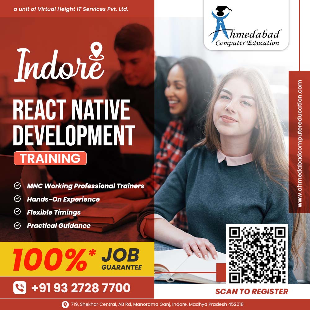Rev up Your App Development Skills with the Hottest Tech Trend!

Join our React Native Training Course at Ahmedabad Computer Education Institute's Indore Branch Today!

Enroll now
📞 +91 9327-28-7700
📝 lnkd.in/gz8b2i_H

#ahmedabadcomputereducation #careerorientedcourses
