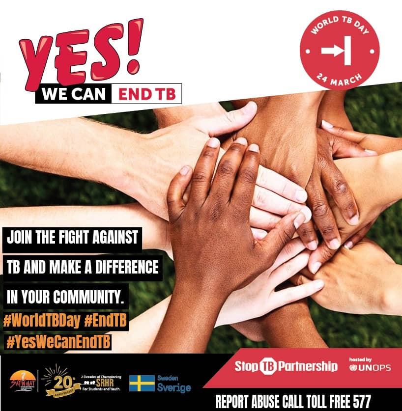 RumbieM01's tweet photo. TB is a normal disease and is curable. Let's encourage each other to be screened and stop Stigma. As youths we are advocating to stop TB and have a world of #zeroTB by 2030. Let's unite and fight this battle together. #YesWeCanEndTB #UNOPS #WordTBDay #StopTBPartnership . https://t.co/Rb7W2Yi7zu