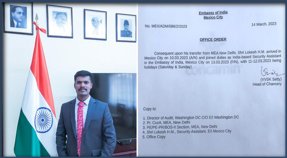 MBPatil's tweet photo. My hearty congratulations & best wishes to #BCPMan @HMLokesh for being deputed to Indian Embassy-Mexico. He had played a vital role in popularizing & strengthening the #BCPSocialMedia. He has set an example to all others that we should dream & aim towards achieving it. https://t.co/bAVpnWgdVU