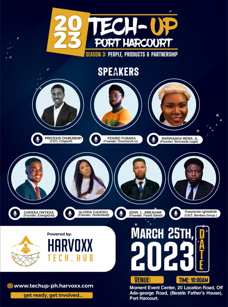 Superfenic's tweet photo. Hello people, let's make it a date tomorrow with Harvoxx Tech Hub at the Tech Up Port Harcourt Event, season 3. 

I'll be live!!

It's going to be a 20mins of Expos, insights, bonuses, referrals &amp; career saving concepts in tech space. 
Something you can't afford to miss.
#remote https://t.co/bqEQhFoBz0