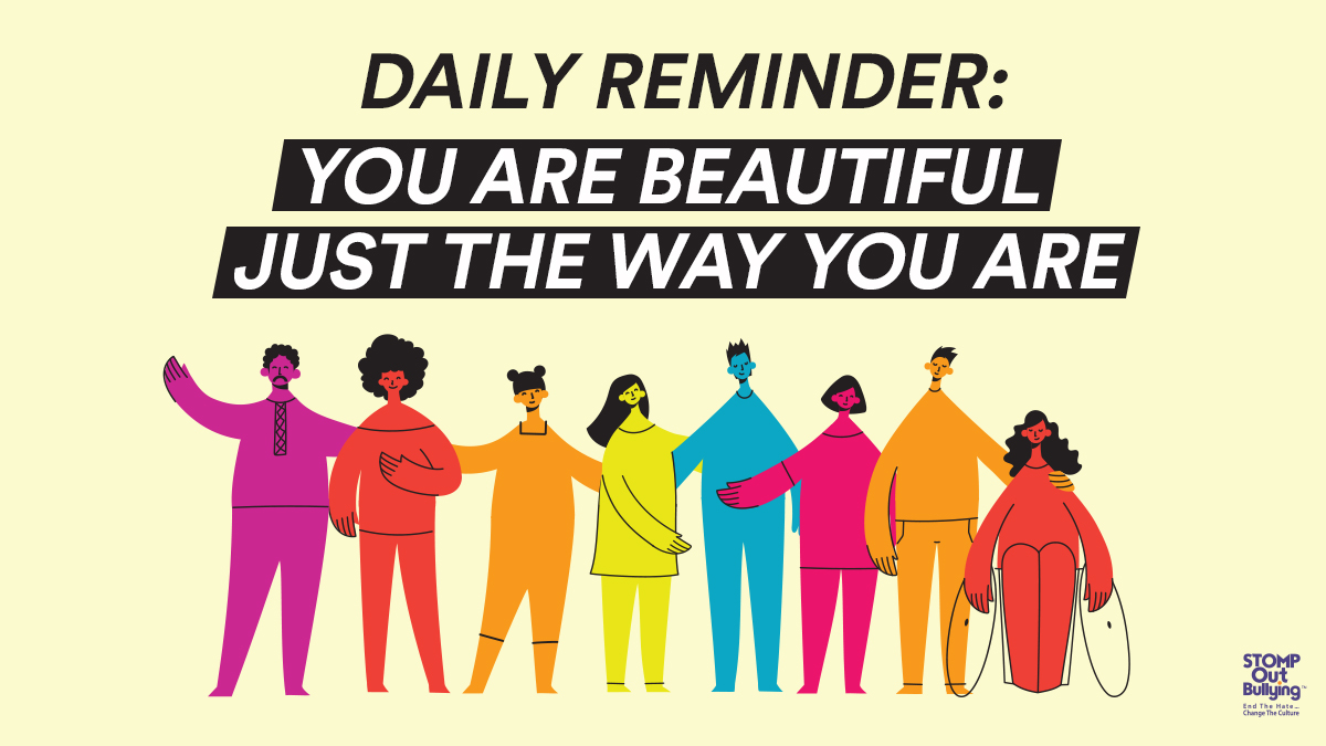 ✨ #Youarebeautiful no matter your body type, sexual orientation, skin color, political views, gender, mental status, religious affiliations. Let no soul tell you otherwise.✨ #STOMPOutBullying