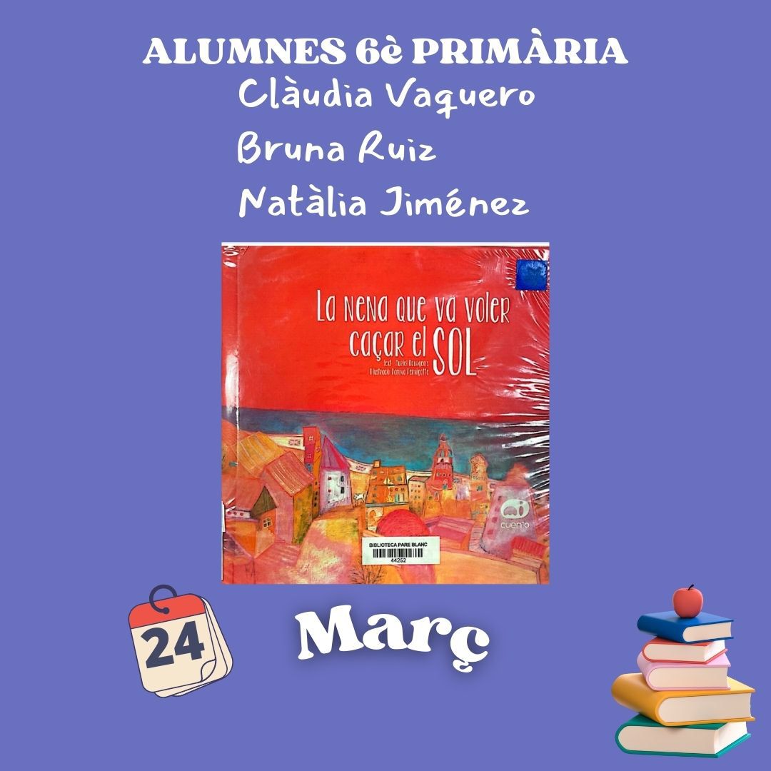 Avui activitat El 🦉 curiós 👇

És el torn de l'alumnat.

La Bruna, la Clàudia i la Natàlia de 6è de la NEI ens explicaran:🎤

“La 👩🏽 que va voler caçar el ☀️”

⏰Avui a les 17:00 h.
🏘<a href="/biblioclot/">Biblio EscoladelClot</a>. 

🎨Conte, taller i sorteig de les mascotes de la #biblioclot!

T'hi esperem!