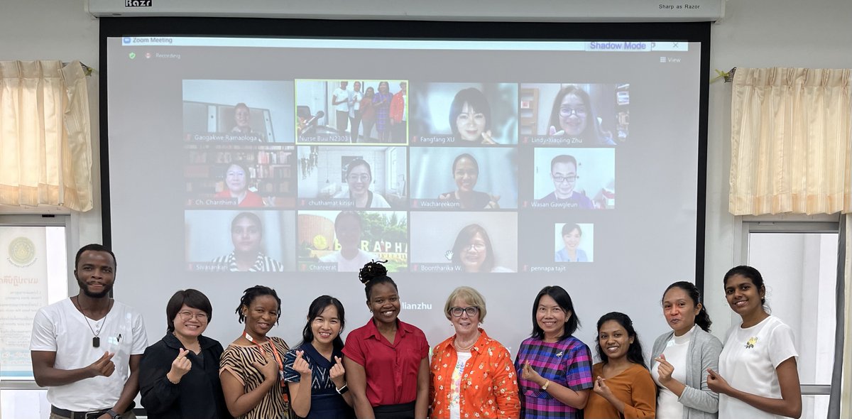 Lecture on "Caring for Families" to MNS/PhD students at Burapha University, Thailand. Receptive international students from Botswana, China, India, Myanmar, Sri Lanka, Timor, Malawi and Thailand.  Thanks Dr. Chintana Wacharasin for the kind invitation.
