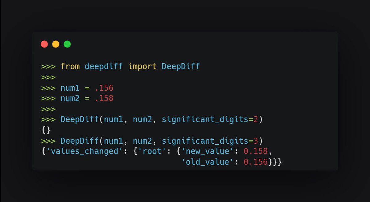 💡 #Python tip

Use 'deepdive' module to compare floating numbers upto certain digits.

Would you like to know what else this module supports?