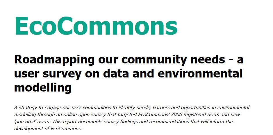 EcoCommons Australia (@ecocommonsaus) on Twitter photo In 2021, we asked the ecological community about their needs and the barriers and opportunities in environmental modelling. These findings guided the development of <a href="/EcoCommonsAus/">EcoCommons Australia</a> and are now summarised in this report: zenodo.org/record/7751236…
<a href="/ARDC_AU/">Australian Research Data Commons (ARDC)</a> <a href="/atlaslivingaust/">Atlas of Living Aust</a> <a href="/qcifltd/">QCIF</a> In 2021, we asked the ecological community about their needs and the barriers and opportunities in environmental modelling. These findings guided the development of <a href="/EcoCommonsAus/">EcoCommons Australia</a> and are now summarised in this report: zenodo.org/record/7751236…
<a href="/ARDC_AU/">Australian Research Data Commons (ARDC)</a> <a href="/atlaslivingaust/">Atlas of Living Aust</a> <a href="/qcifltd/">QCIF</a>