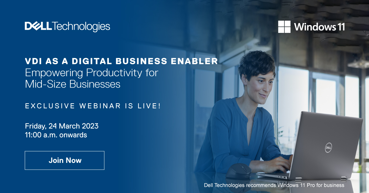 #webinarislivenow #VDI

Join the VDI as a Digital Business Enabler: Empowering Productivity for Mid-Size Businesses is an exclusive webinar by Dell Technologies and Microsoft.

#DellTechnologies #microsoft #StrategINK #technology #VDI #DigitalWorkforce #work #india #security