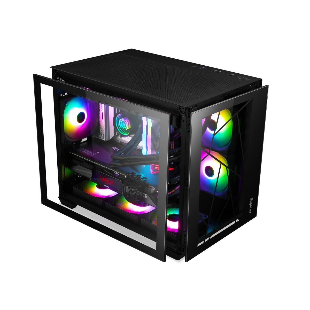 HSegotep's tweet photo. Segotep Lumi II, MATX mother supported. Able to support RTX40 series graphics card and 360 water cooler top mounted.
Now we offer a black or white version for your gaming setup! Just choose what you like!
black-and-white
#Segotep #Gaming #PCCase, #Desktopcase #MATX #RTX https://t.co/0MmPpDMINW