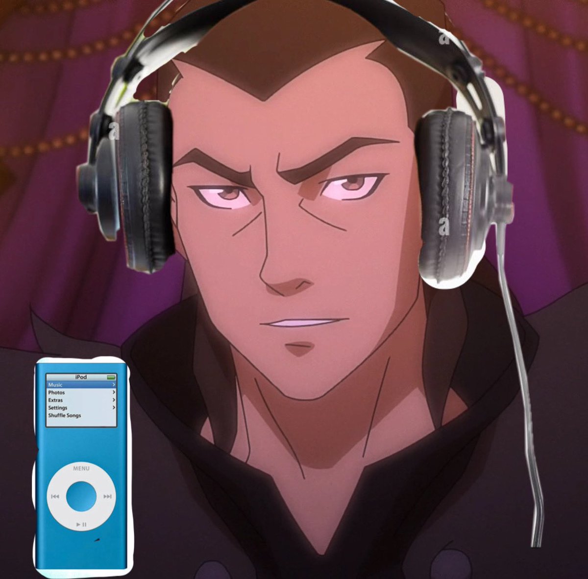 fluffpotion's tweet image. what's he listening to