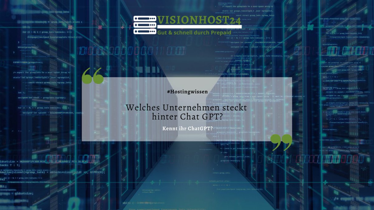 Hinter #ChatGPT steckt das Unternehmen #OpenAI. Sie sind auch für #DALL-E bekannt. Das #Unternehmen hat seinen Hauptsitz in #San Francisco seit 2015.

#ChatGTP ist ist eine künstliche Intelligenz, die auf fast jede #Frage eine #Antwort hat.

#Computer #FaktenFreitag #Service