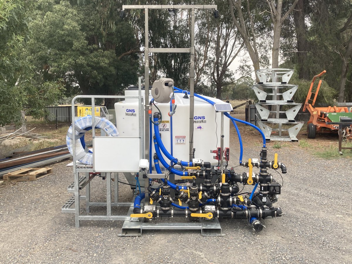 A 2600L SprayerMate heading to the Eyre peninsula just in time for cropping. Options include scales, electric start flow meter , work lights the fresh water pump is a hypro 1680L/minute driven by a Honda GX390