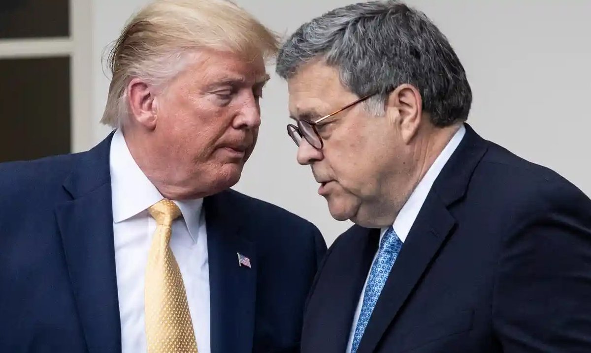 Reminder for those in the back Bill Barr halted the NYDA investigation into Trump/ Campaign finance in 2019. Barr re-dacted, lied about + covered up the Mueller report. Barr then killed all 12 splinter investigations into Trump/Trump crimes that were offshoots of Mueller.