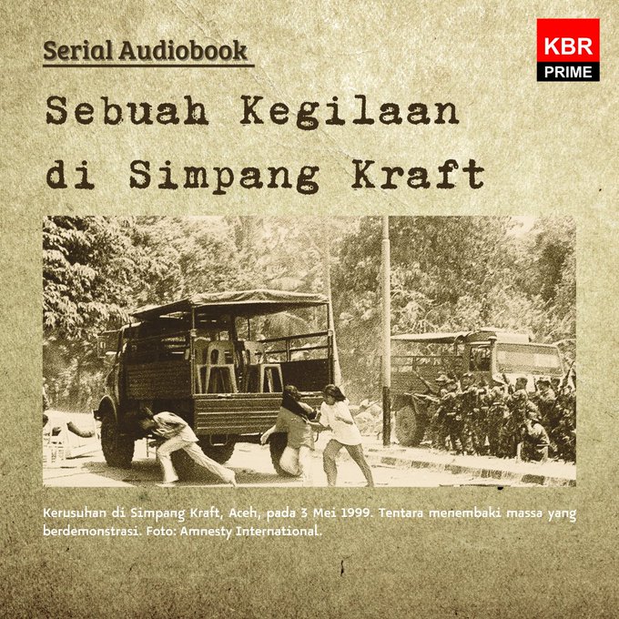 beritaKBR's tweet photo. Pagi itu, ramai sekali orang di Krueng Geukueh.

Ada acara apa di sana?

Simak ceritanya dalam #SebuahKegilaandiSimpangKraft #Simpang KAA
https://t.co/2zmPxq2LKO 

#PodcastIndonesia https://t.co/JBECTXfnSW