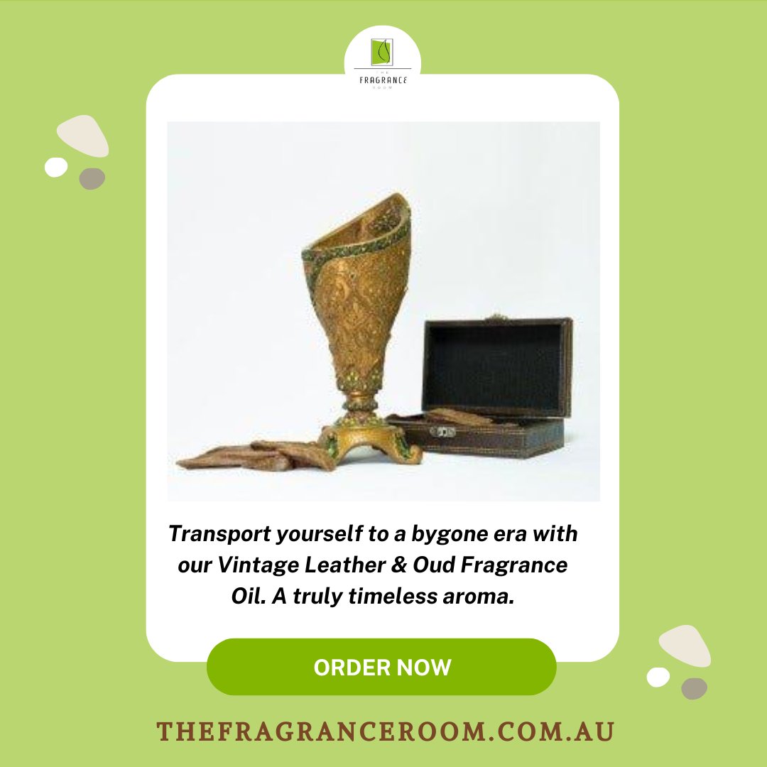 __FragranceRoom's tweet photo. Experience the luxury of Vintage Leather &amp; Oud Fragrance Oil, a blend of cinnamon leaf, bergamot, oudh, leather, and cedar wood. A timeless scent for any space. #VintageLeather #OudFragranceOil #LuxuryLiving #brisbane #adelaide #canberra 

Order Now: https://t.co/sAGDePd3ED https://t.co/lxzNb7wHpm