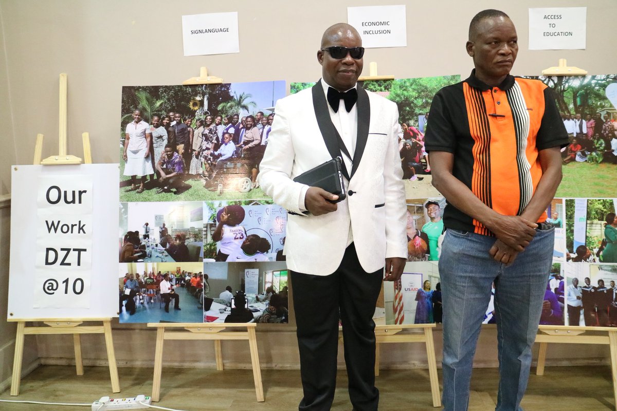 DeafZimTrust's tweet photo. "Advocating for disability inclusion appears simple on paper, but when it comes to the practice you will all realise that most communities and countries are not yet ready to embrace inclusion." Commissioner Kudzai Shava ( DZT 10th Anniversary celebrations guest honour)
#DZT https://t.co/mi3lNZ575G