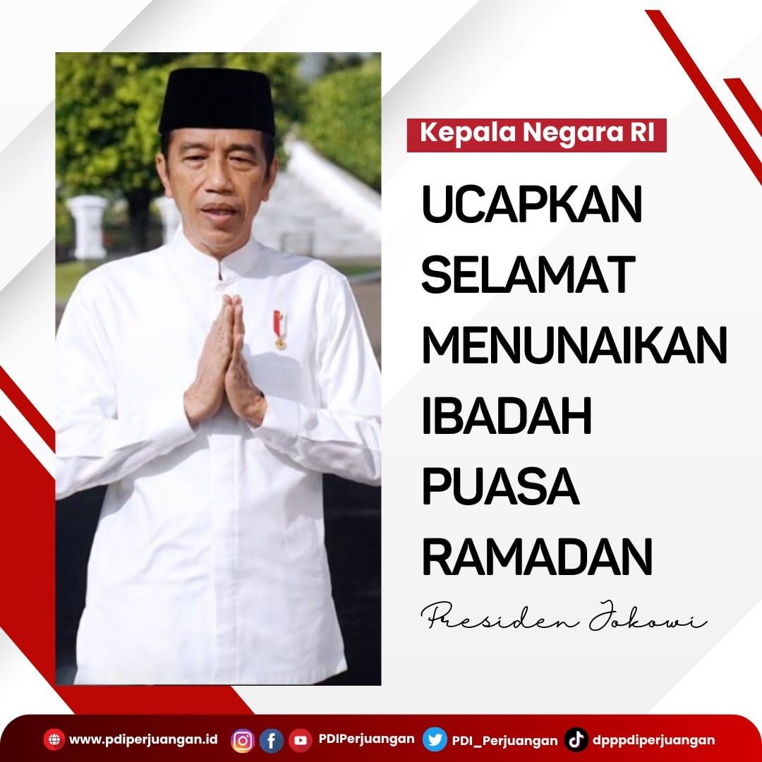 Kepala Negara RI Ucapkan Selamat Menunaikan Ibadah Puasa Ramadhan

"Puan Maharani" Syifa Kapolres
Israel #ceritataraweh