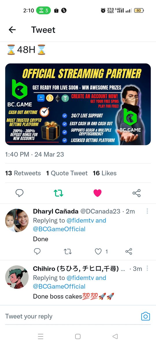 jrolph22d's tweet photo. @fidemtv @BCGameOfficial Done po boss Fidem 

@h4ikyu1 @Cryptom4nic @orgel_jane https://t.co/45VK2dVlbw