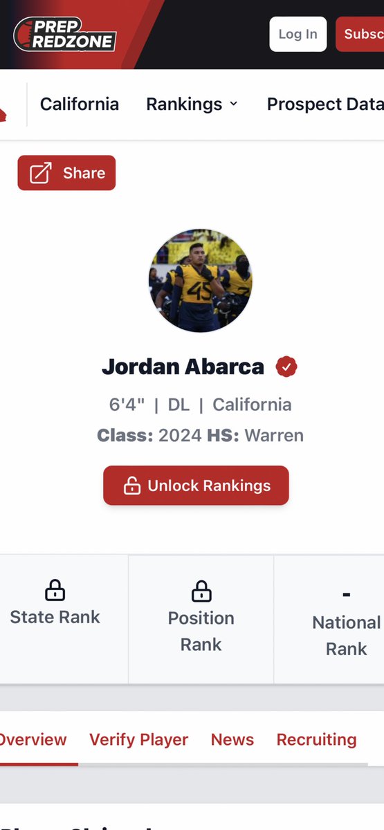 JordanAbarca10's tweet image. Thanks to @PrepRedzoneCA for the write ✍️ up and the Ranking! 1st ranked @247Sports as a 3 🌟……
#2GodbetheGlory #Humbled
#ComeGetMe  

@llcdub @CoachShephard @CoachDaft @CoachAlexDevine @coachmaxsilver @Da_DREAM47 @BWardDCoord @CoachLogo @CoachJFrank @CoachYoro 
@coachLapuaho