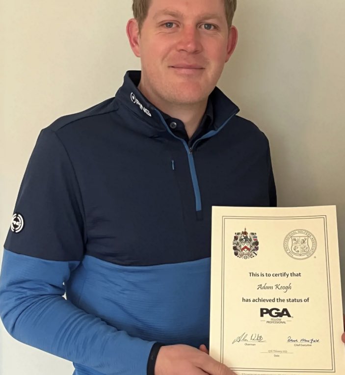 Congrats to <a href="/woodhallspagolf/">Woodhall Spa Golf</a> Head Professional &amp; Academy Manager <a href="/keogh1/">Adam Keogh</a> on being awarded Fellow of <a href="/ThePGA/">The PGA</a> status recently 👏 Read more:- pga.info/news/pga-excel…