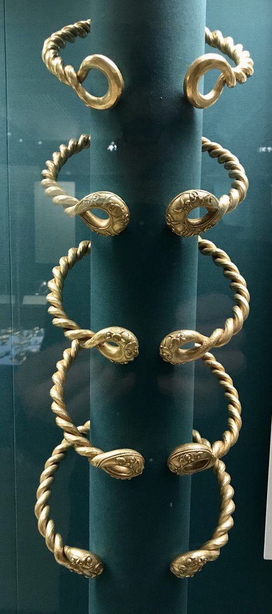 The Ipswich torcs. Iron Age gold torc hoard, 1st century BC. British Museum. #FindsFriday