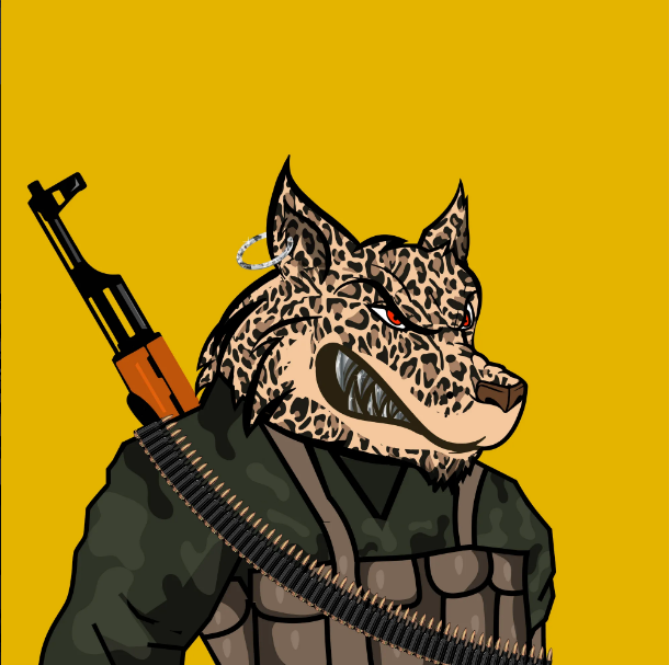 Unleash the ferocity of the jungle with our Angry War Wolf NFT in tribal clothes, leopard fur, and armed with an AK47 and diamond ring. Collect now and join the pack! 
opensea.io/assets/ethereu… 
#NFT #NFTartwork  #opensea