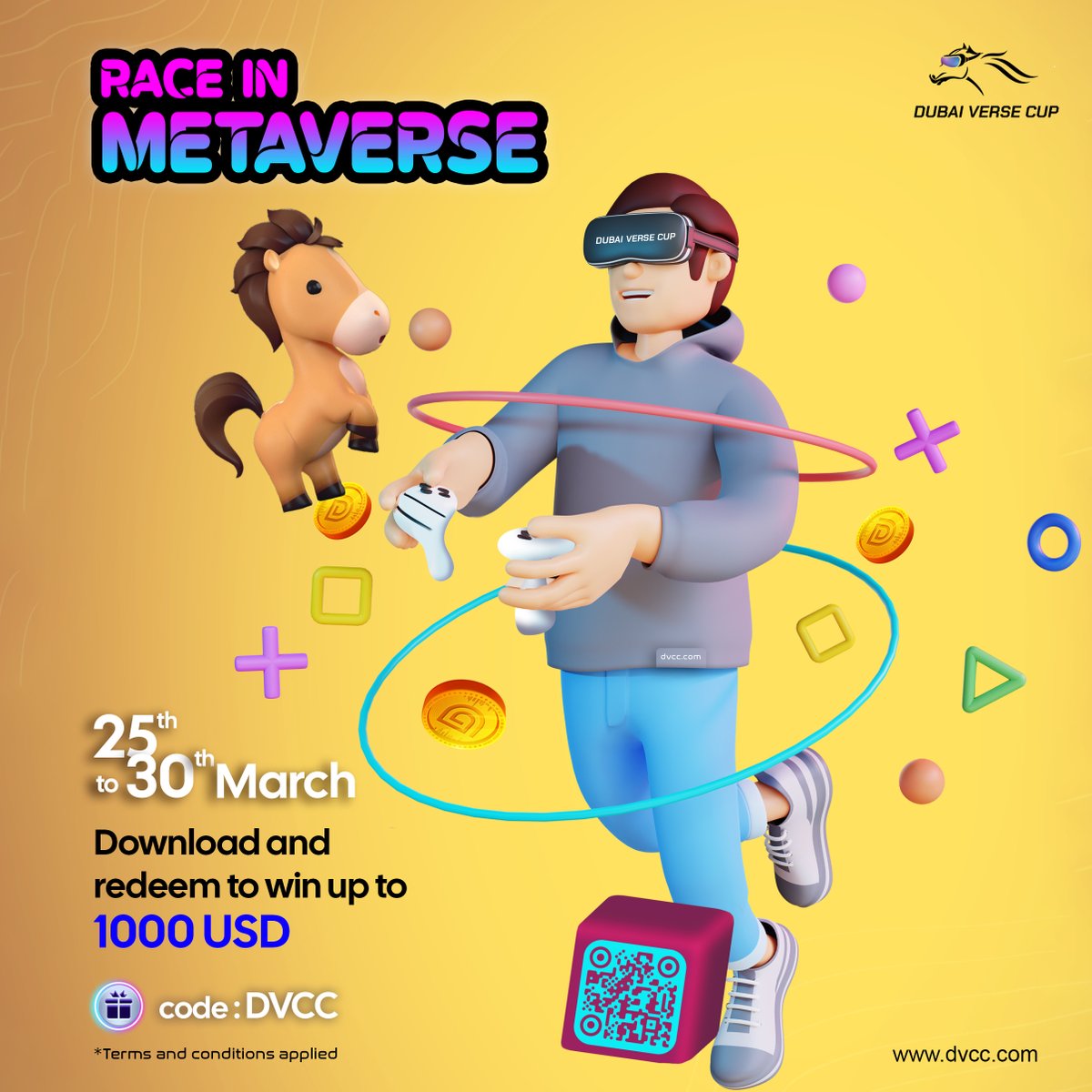 DubaiVerseCup's tweet photo. Ready to level up your gaming experience?
Don't miss out on the chance to win up to $1,000! Download Dubai Verse Cup from March 25th-30th and redeem the code for your chance to win big.
-
#Metaverse #DubaiVerseCup #DVCC #P2E #NFT #Crypto #Bitcoin #igaming #BlockchainGaming https://t.co/M46389m2mn