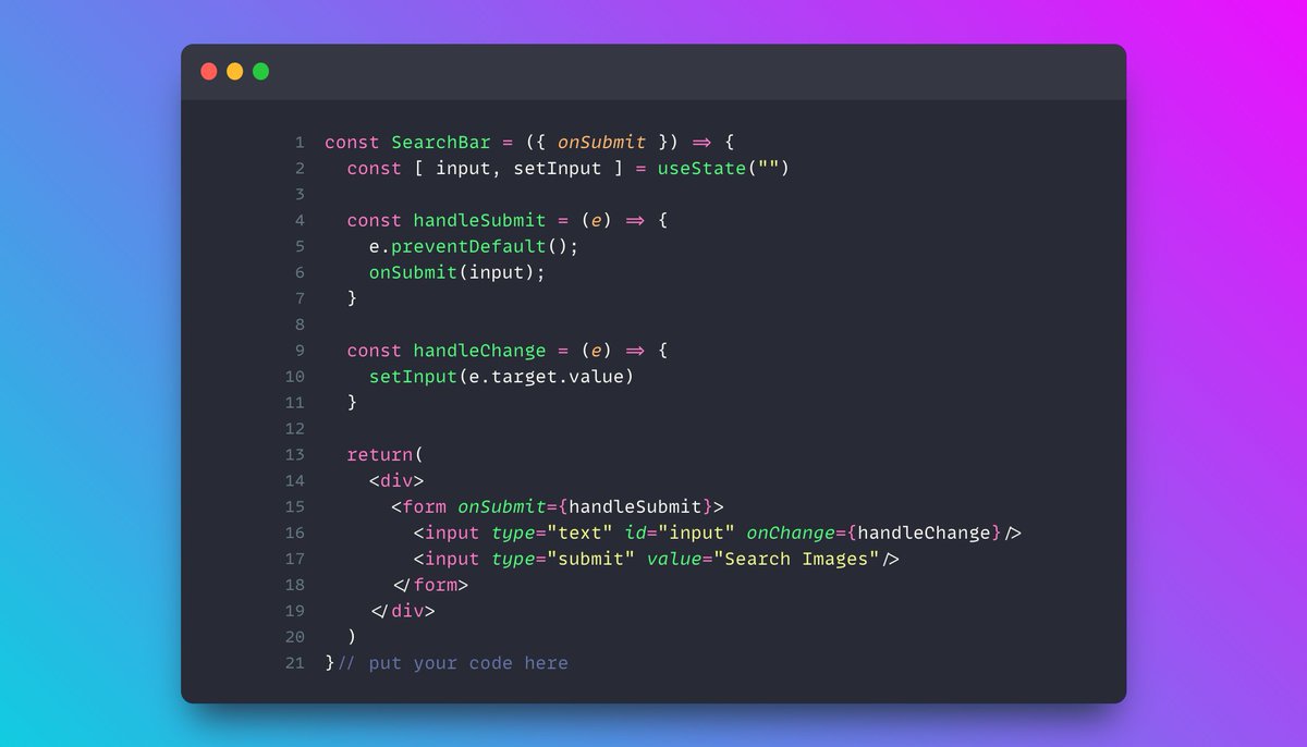 kodokodo_coding's tweet photo. Today I am learning about getting form inputs on React. Until now I had been doing it with the regular document.getElementById, but since we have states in React, it makes sense that this is the preferred way of doing it 🤔
#React  #code  #coder  #learning #snappify https://t.co/1WuyWgbPBS