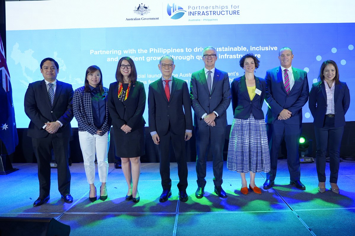 AusAmbPH's tweet photo. Together with @SecBenDiokno and Special Envoy to #SoutheastAsia Nicholas Moore, we launched the 🇦🇺🇵🇭 Partnerships for Infrastructure in the Philippines today. P4I will support the Philippine government’s ambitious infrastructure goals and drive inclusive economic growth. https://t.co/krA2mU1xqk
