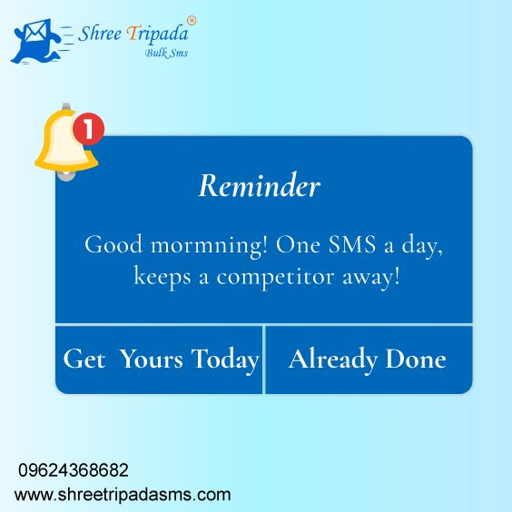 shreetripada's tweet image. 𝐘𝐨𝐮𝐫 𝐃𝐚𝐢𝐥𝐲 𝐑𝐞𝐦𝐢𝐧𝐝𝐞𝐫
Get Your SMS Marketing Today with Shreetripada!
Call : 09624368682 | 09998817709
Mail : sales@shreetripada.com
Website : shreetripadasms.com
#bulksmsservice #bulksmsgateway #bulksmsprovider #it #smsservice #telecom #smsapi #shreetripada