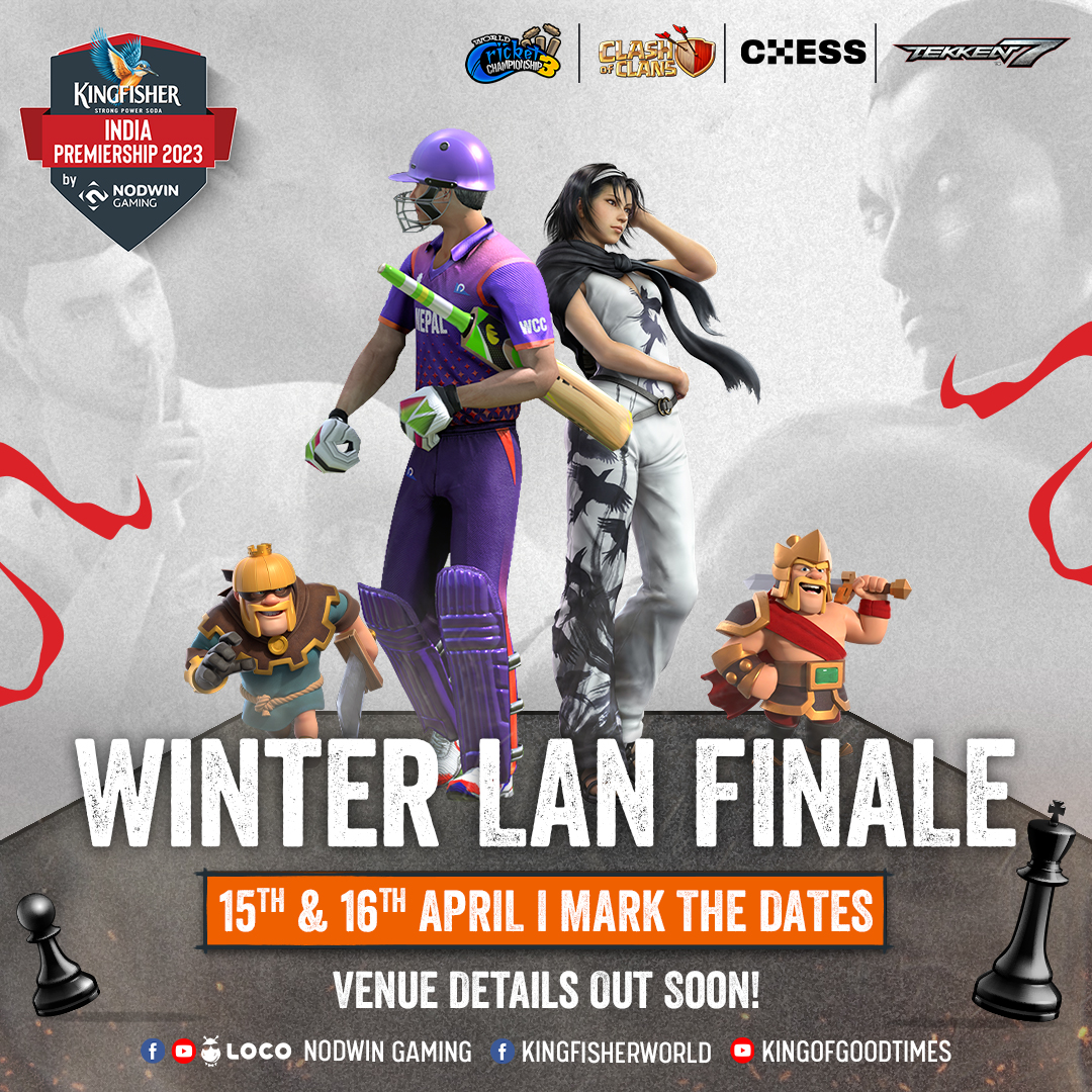 NodwinGaming's tweet photo. π£ We heard you! The wait is over.
π The Kingfisher India Premiership LAN Finale is now scheduled on 15th & 16th April.
Venue Details OUT SOON! ποΈ
@kingfisherworld #ForTheLoveOfPlay #BeTheBest
#KIPWinter #KingfisherIndiaPremiership #ClashofClans #Tekken7 #wcc3 #chess https://t.co/AUs0o2l1oe