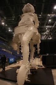 thisismitzee's tweet photo. @NickKnightOBE The Sculpture did make it on tour, and is pictured here set up with a different version of the Brits sculpture in Liverpool UK (echo arena/ 24.02.2010) however it was not featured during the show. What happened? https://t.co/DQaCeyVgKB
