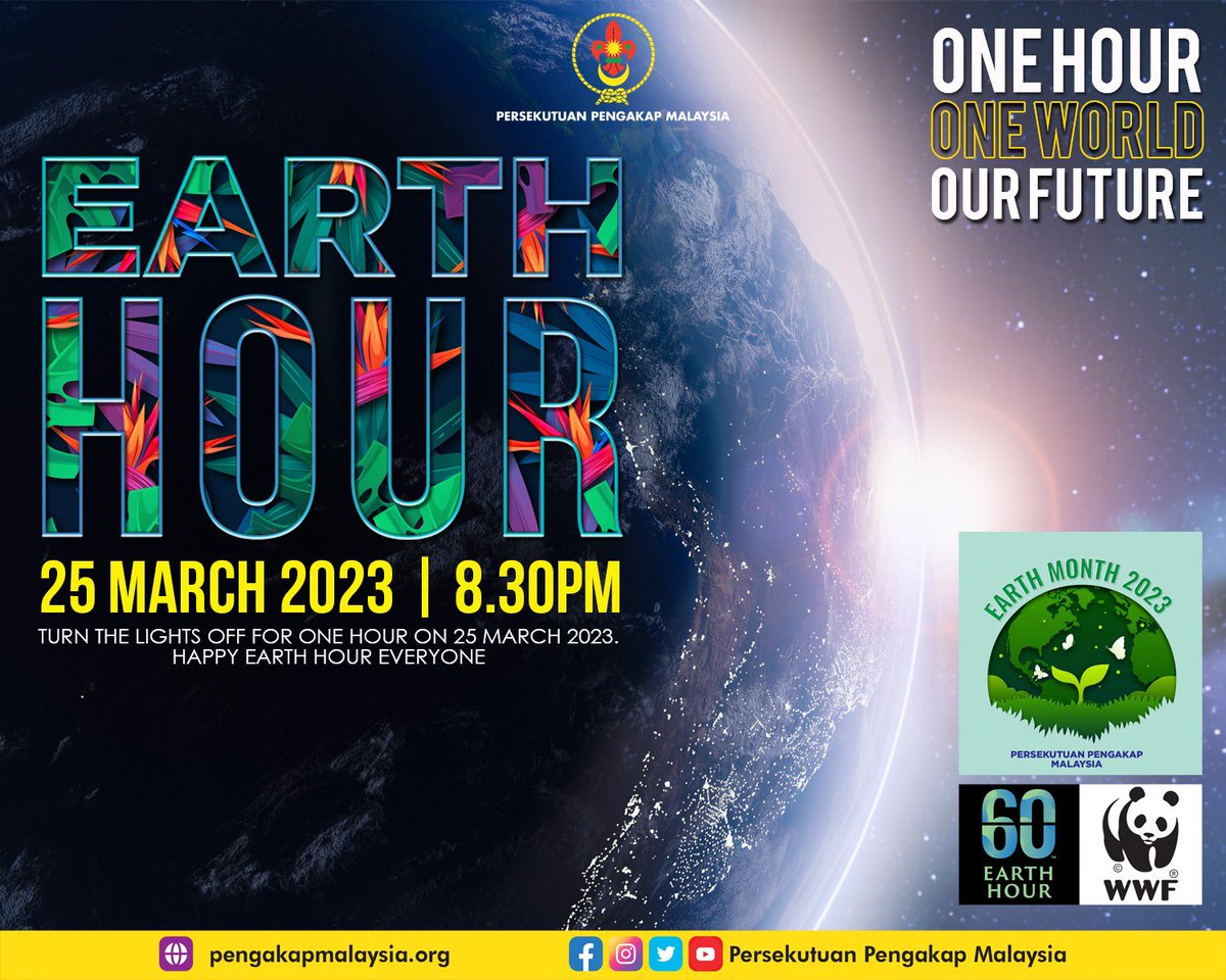 Please join us in celebrating this annual
#EarthHour initiative by World Wildlife Fund. PPM, as a strategic partner of #wwfmy is playing its part in promoting this laudable initiative.

What are you waiting for? Play your part now &amp; #MakeSomeNoiseForNature come this 25 March 2023