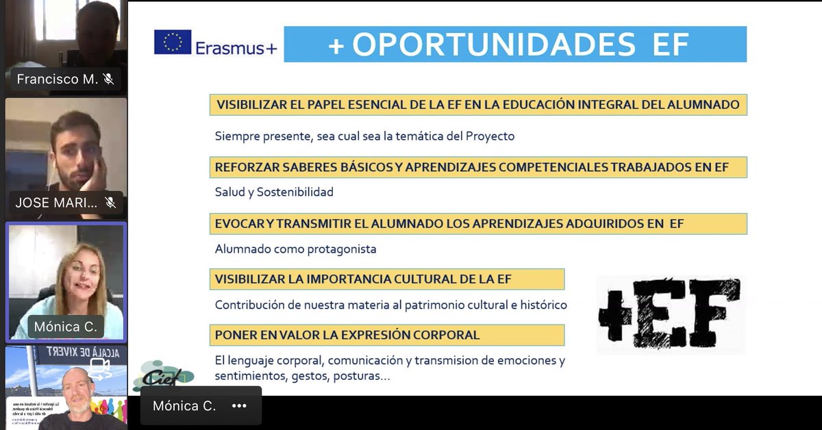 JosepLl_Segura's tweet image. Sessió en línia de la formació 
“La igualtat i la inclusió en una #edufis de qualitat, de vida i per a la vida”.
Coneixent les possibilitats dels programes #ErasmusPlus amb @gonzalez_vicent i @monicachanzapay.
Dissabte presencial a @IES_Serra_dIrta 🤸🏼‍♀️
Fons #NextGenerationEU 🇪🇺