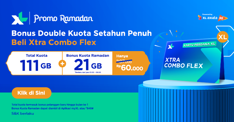 myXL's tweet photo. Banyak bonus dengan Beli Kartu Perdana XL Xtra Combo Flex di bulan Ramadan. Dapatkan Bonus Kuota Ramadan hingga 21GB dan Bonus Double Kouta Setahun Penuh. Hanya 60ribu! Klik untuk Info selanjutnya https://t.co/lho27mppVU