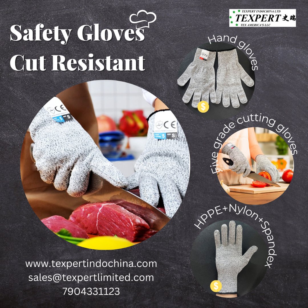 Slicing and dicing with ease, thanks to these cut-resistant gloves! Keep your hands safe while preparing your favorite veggies.
Visit us: texpertindochina.com/view.php?id=27…

#Texpert #Texpertindochna #KitchenSafety #CutResistantGloves #VegetablePrep #SafetyGear #ProtectiveEquipment