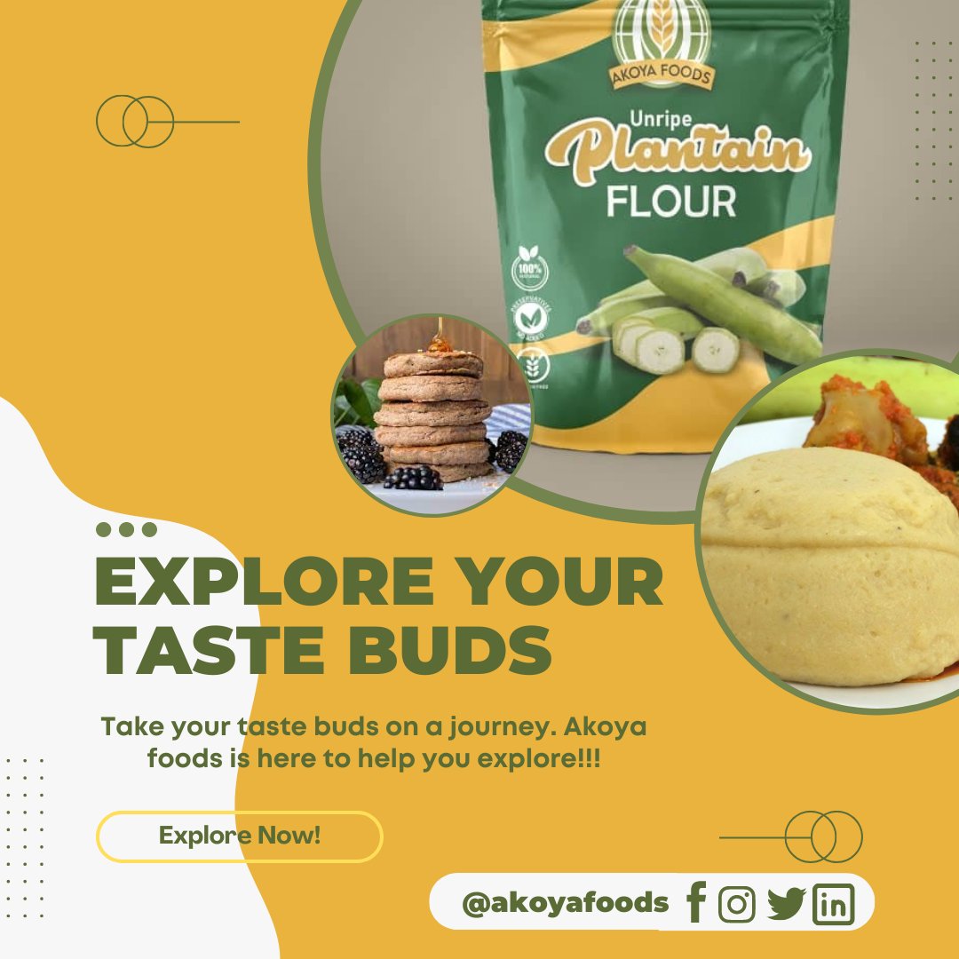AkoyaFoods's tweet photo. #akoyafoods #royalpearlsagro
#glutenfreeflours #healthyfoods
#healthyalternative #plantainflour
#bakingflour #pancakes 
#swallow #africanfoods 
#africanstores #africanfoodstores https://t.co/X7XKrjC7gR