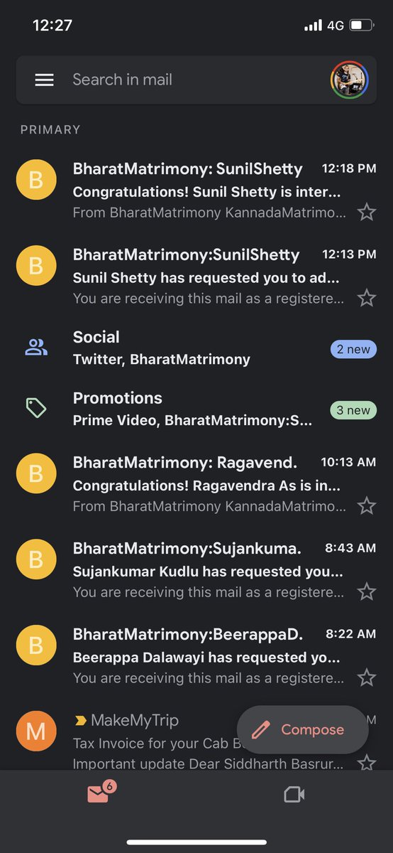 Yo, @bharatmatrimony. Why am I constantly getting mails from you when I haven’t signed up? Have unsubscribed as well as marked these mails as spam, but to no avail. Apparently your site/app thinks I’m someone called Sanjana Jogi. Please rectify this?