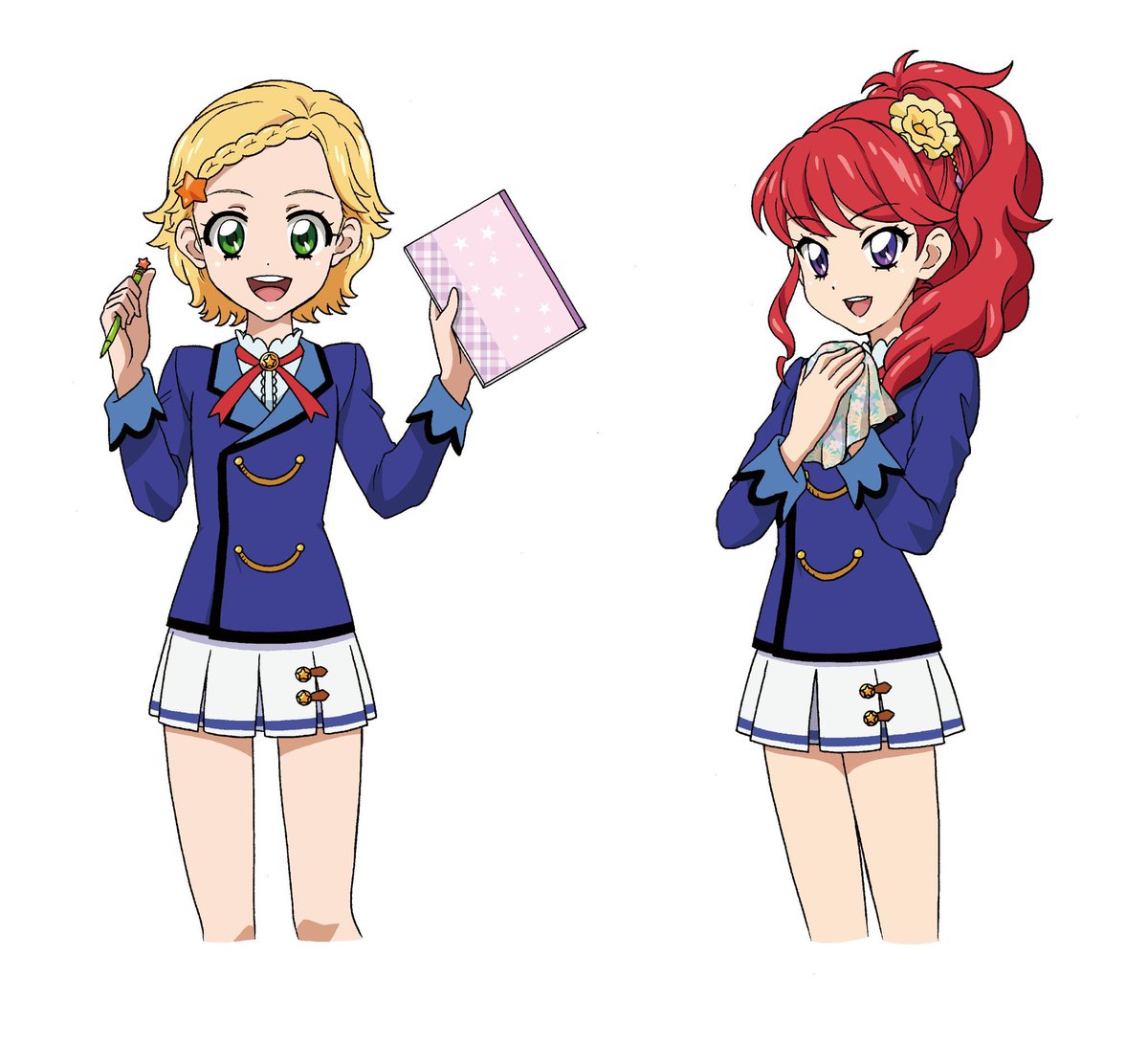 multiple girls 2girls starlight academy school uniform blonde hair green eyes school uniform skirt  illustration images
