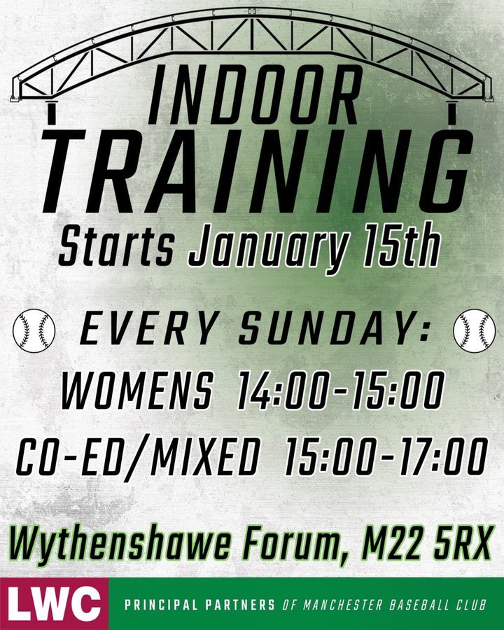 Entering the final stretch of pre-season sessions. Come and join us for some baseball!!

Sessions from 2pm onward <a href="/ForumCentre/">Forum, Wythenshawe</a> , M22 5RX.