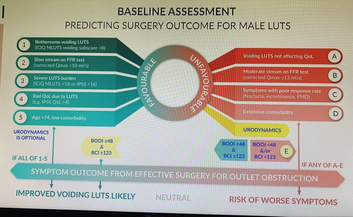 Key slide from Marcus Drake about predictors of success for benign prostate surgery #EAU23 @uroweb @cgratzke #thematic