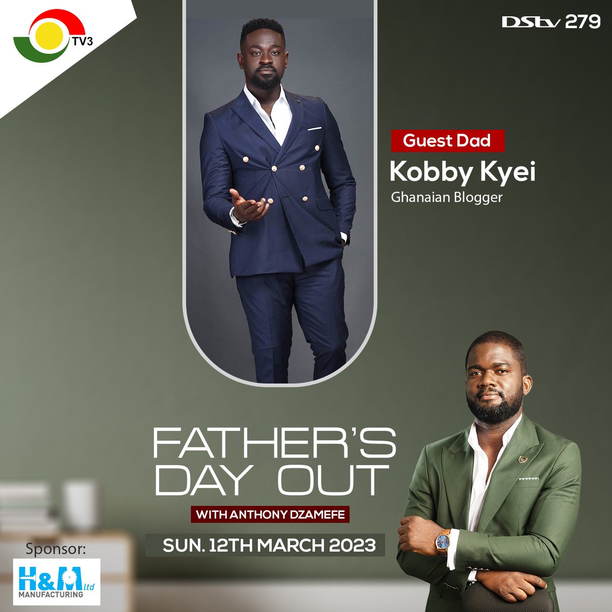 iCANN_Brands's tweet photo. A Father's Day Out is on today! 

Our guest today is @KobbyKyei_. Tune in at 2 pm and let's have a fruitful conversation on @tv3_ghana. https://t.co/WtzRI1AjWj