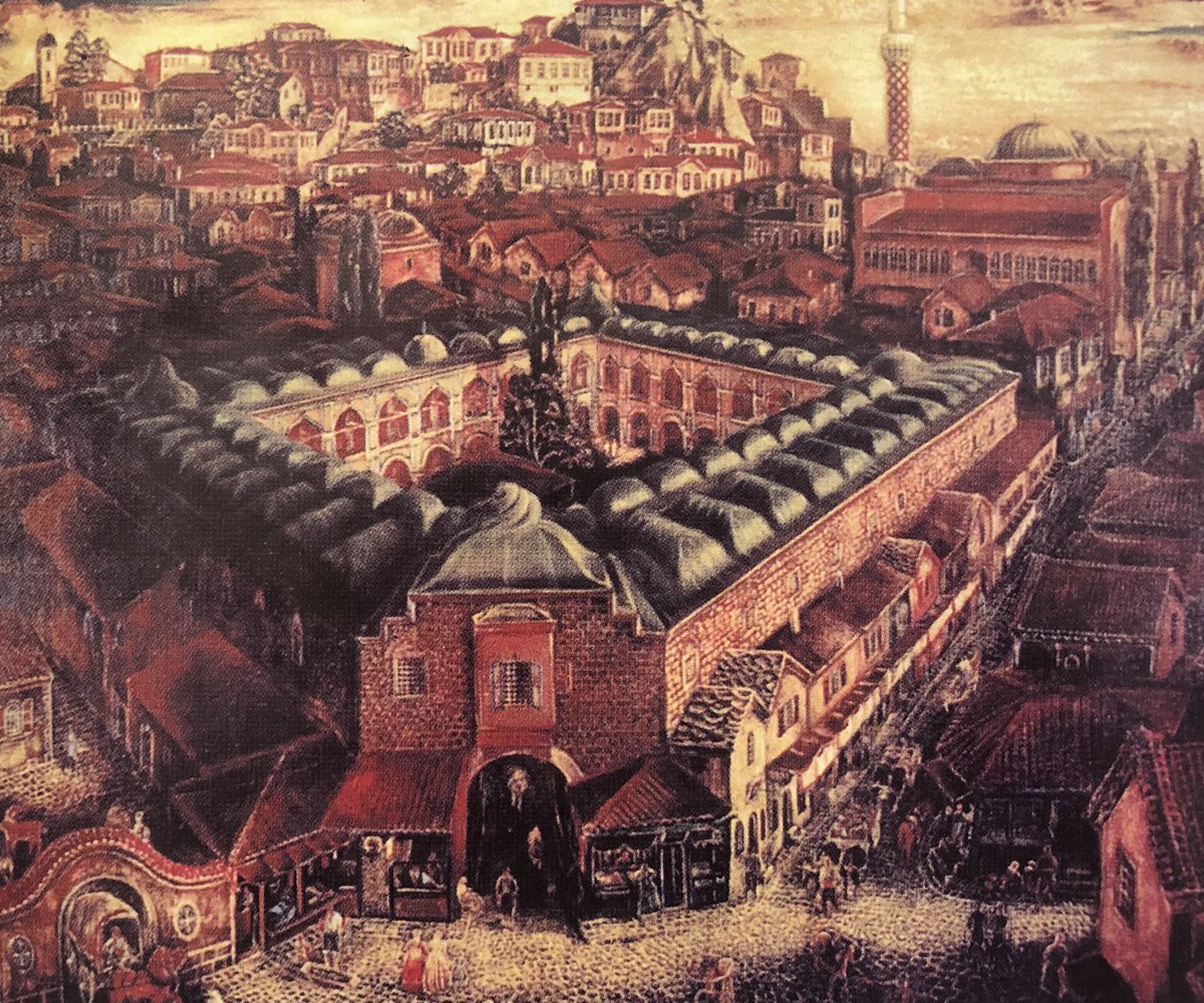 📌Mimar ve mühendis Josef Schnitter tarafından hazırlanan Filibe Kurşunlu Han’a ait durum planı, 1911

📌Ünlü Bulgar ressam Tsanko Lavrenov’un 1943 yılında resmettiği Filibe Kurşunlu Han